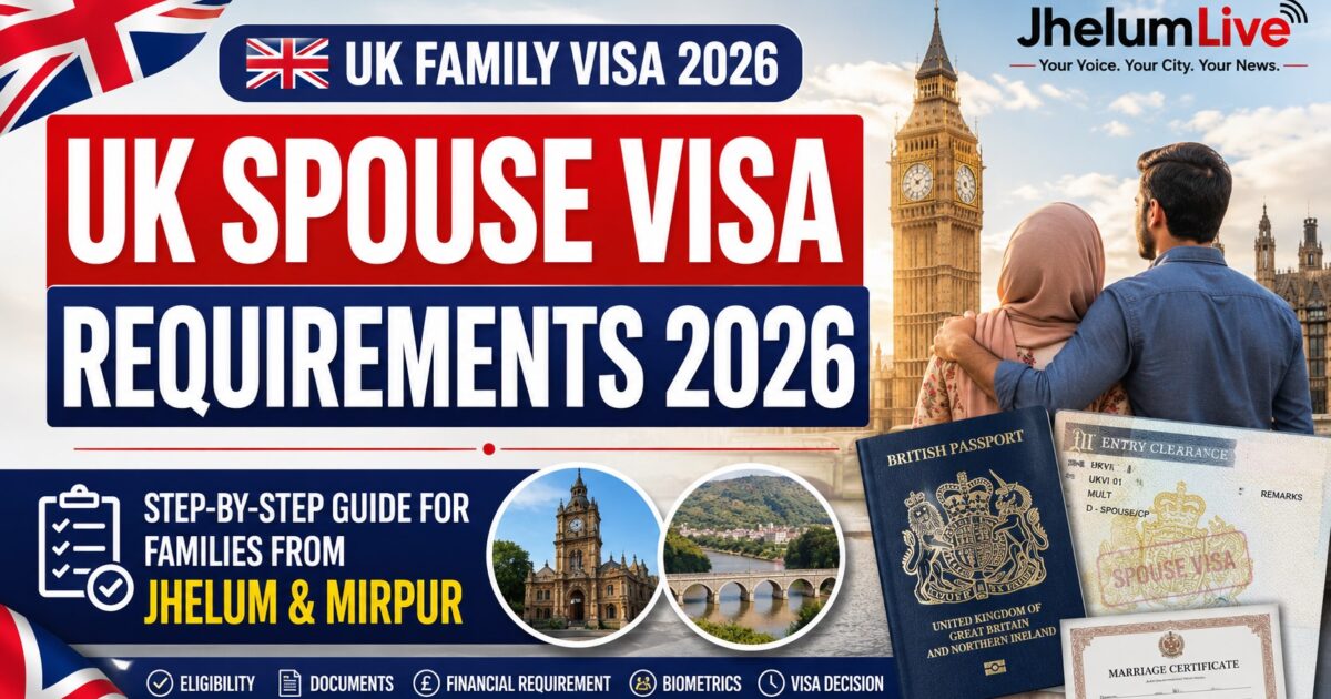 UK Spouse Visa application checklist and requirements for families in Jhelum and Mirpur.