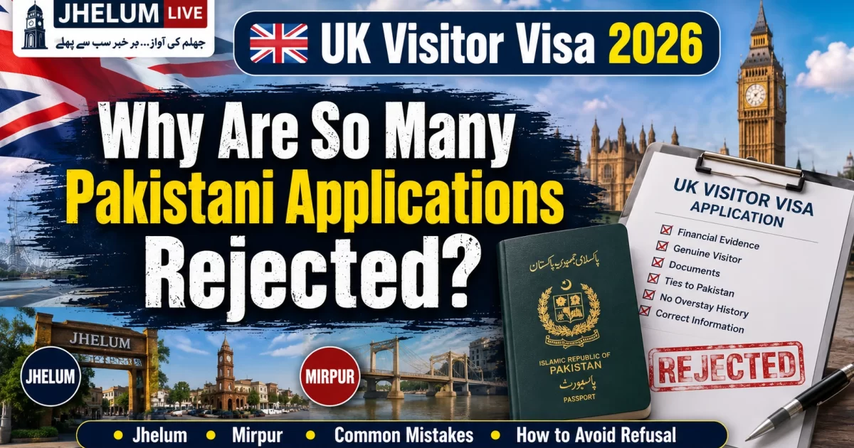 UK visa application form and passport representing visa rejection reasons for Pakistani applicants