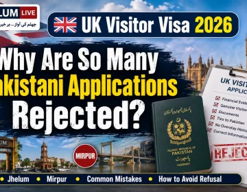 UK visa application form and passport representing visa rejection reasons for Pakistani applicants